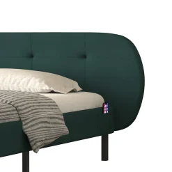 Concept Usine Lit capitonné 160x200cm vert avec tête de lit et sommier - TULSA* Lit Double