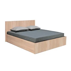 Bb Loisir Lit coffre 2 places 180x200cm couleur chêne avec sommier MARO* Lit Coffre
