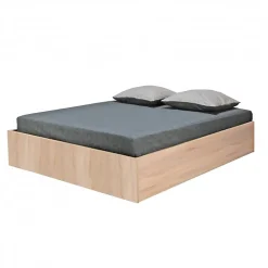 Bb Loisir Lit coffre 2 places 180x200cm couleur chêne avec sommier BILYBA* Lit Coffre