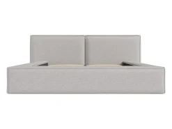 Lit coffre 140 x 190 cm - Tissu - Gris clair + Matelas - TIMANO><noscript><img width=