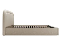 Vente-unique Lit coffre 140 x 190 cm - Tissu chiné - Beige - FIREZA II* Lit Coffre