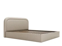 Vente-unique Lit coffre 140 x 190 cm - Tissu chiné - Beige - FIREZA II* Lit Coffre