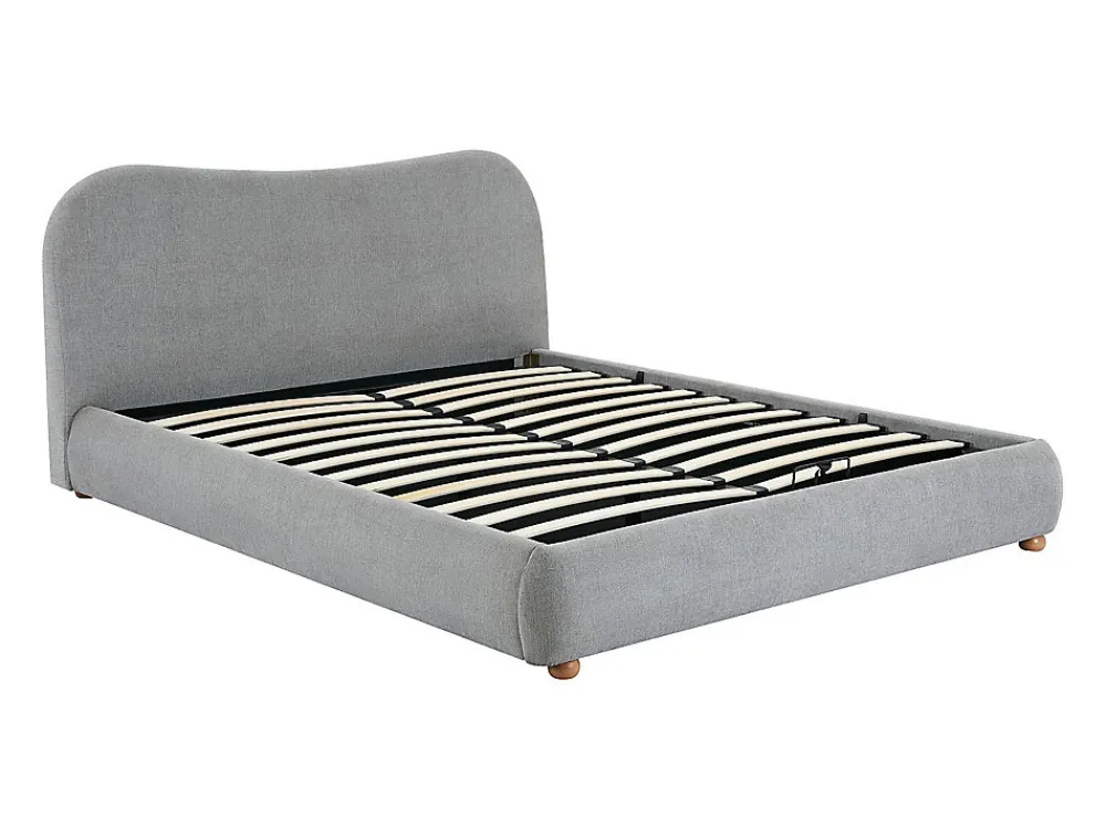 Lit coffre 160 x 200 cm - Tissu - Gris clair + Matelas - VANARI>Vente-unique Sale