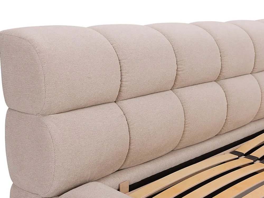 Lit coffre 160 x 200 cm - Tissu - Beige + Matelas - FORVIK II>Vente-unique Clearance