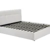 Vente-unique Lit coffre 180 x 200 cm - Tissu bouclette - Blanc + Matelas - MAZIRI* Ensemble Sommier Et Matelas