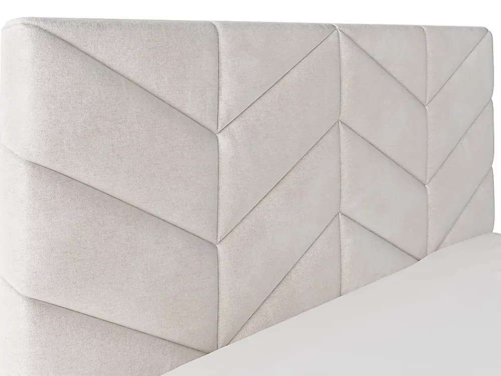 Vente-unique Lit coffre 140 x 190 cm - Tissu texturé - Crème + Matelas - JUSTANI* Ensemble Sommier Et Matelas