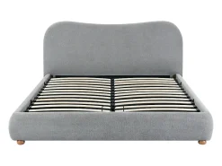 Lit coffre 180 x 200 cm - Tissu - Gris clair + Matelas - VANARI><noscript><img width=