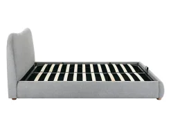 Lit coffre 180 x 200 cm - Tissu - Gris clair + Matelas - VANARI><noscript><img width=