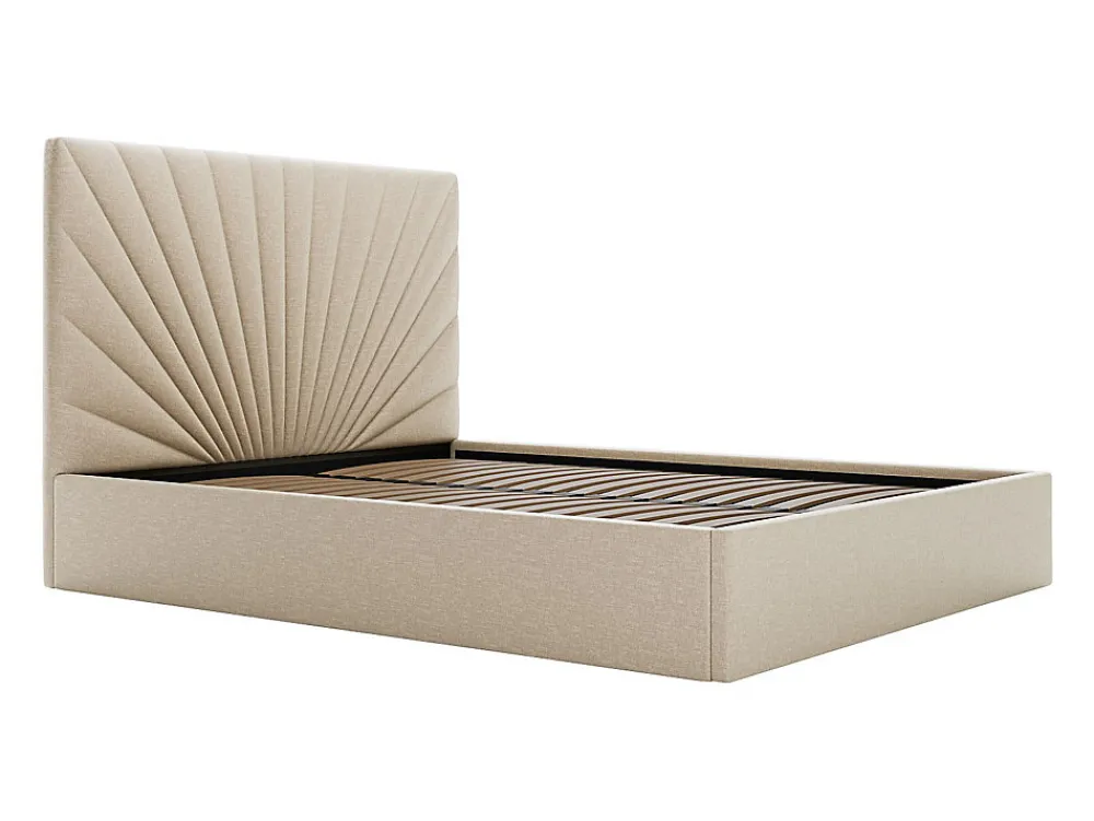 Lit coffre 180 x 200 cm - Tissu - Beige + Matelas - RILIODA>Vente-unique Clearance