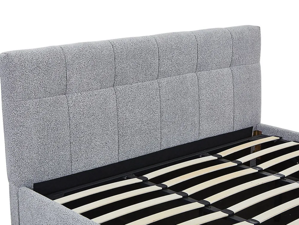 Lit coffre 180 x 200 cm - Tissu bouclette - Gris - MAZIRI>Vente-unique Clearance