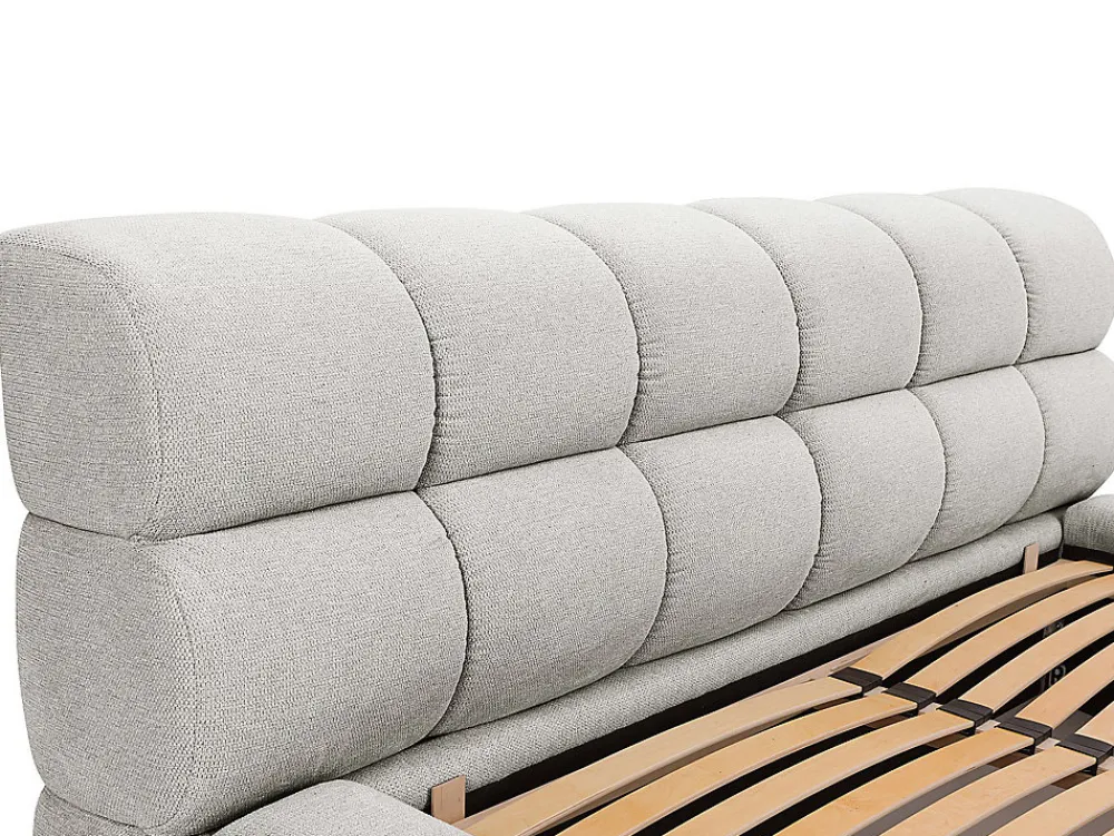 Lit coffre 160 x 200 cm - Tissu - Gris clair - FORVIK>Vente-unique Clearance
