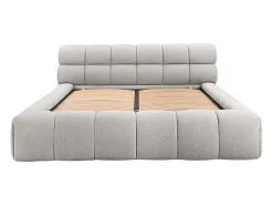 Vente-unique Lit coffre 180 x 200 cm - Tissu - Gris clair + Matelas - FORVIK* Ensemble Sommier Et Matelas