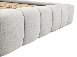 Vente-unique Lit coffre 180 x 200 cm - Tissu - Gris clair + Matelas - FORVIK* Ensemble Sommier Et Matelas