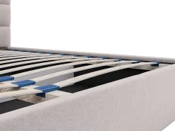 Vente-unique Lit coffre 200 x 200 cm - Tissu - Beige - ELIAVA* Lit Coffre