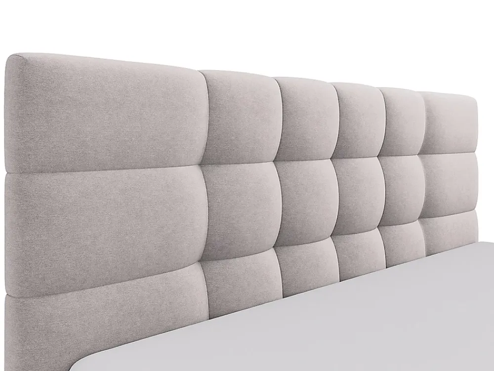 Vente-unique Lit coffre 200 x 200 cm - Tissu - Beige - ELIAVA* Lit Coffre