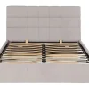Vente-unique Lit coffre 160 x 200 cm - Tissu - Beige - ELIAVA* Lit Coffre