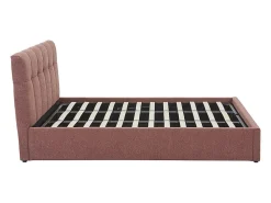 Vente-unique Lit coffre 180 x 200 cm - Tissu bouclette - Terracotta + Matelas - MAZIRI* Ensemble Sommier Et Matelas