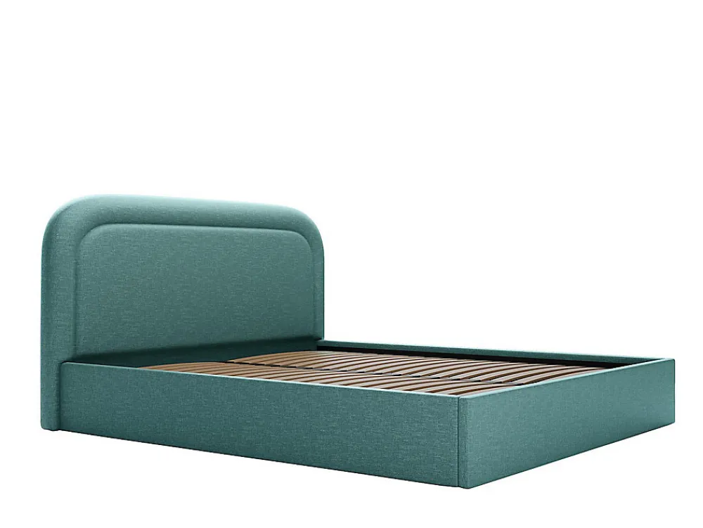 Lit coffre 180 x 200 cm - Tissu chiné - Bleu canard + Matelas - FIREZA>Vente-unique