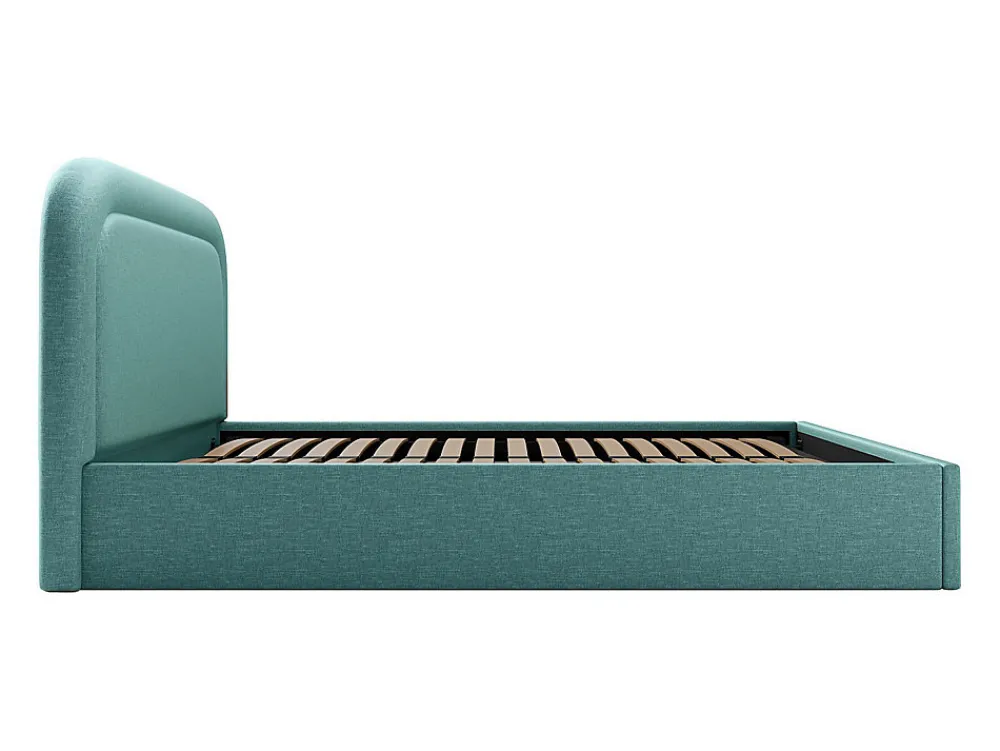 Lit coffre 180 x 200 cm - Tissu chiné - Bleu canard + Matelas - FIREZA>Vente-unique
