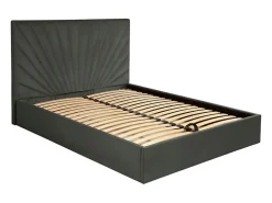 Lit coffre 180 x 200 cm - Velours - Gris anthracite + Matelas - RILIODA><noscript><img width=