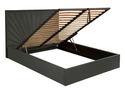 Lit coffre 180 x 200 cm - Velours - Gris anthracite + Matelas - RILIODA><noscript><img width=