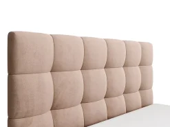 Vente-unique Lit coffre 200 x 200 cm - Velours - Beige - MIRDAL* Lit Coffre