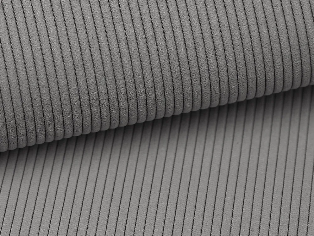 Lit coffre 160 x 200 cm avec tête de lit coutures verticales - Velours côtelé - Gris + Matelas - SARAH>Vente-unique New