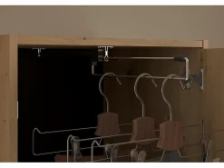 Lit coffre 140 x 190 cm LUDARO avec pont de lit VARLY - Coloris : Naturel et noir><noscript><img width=