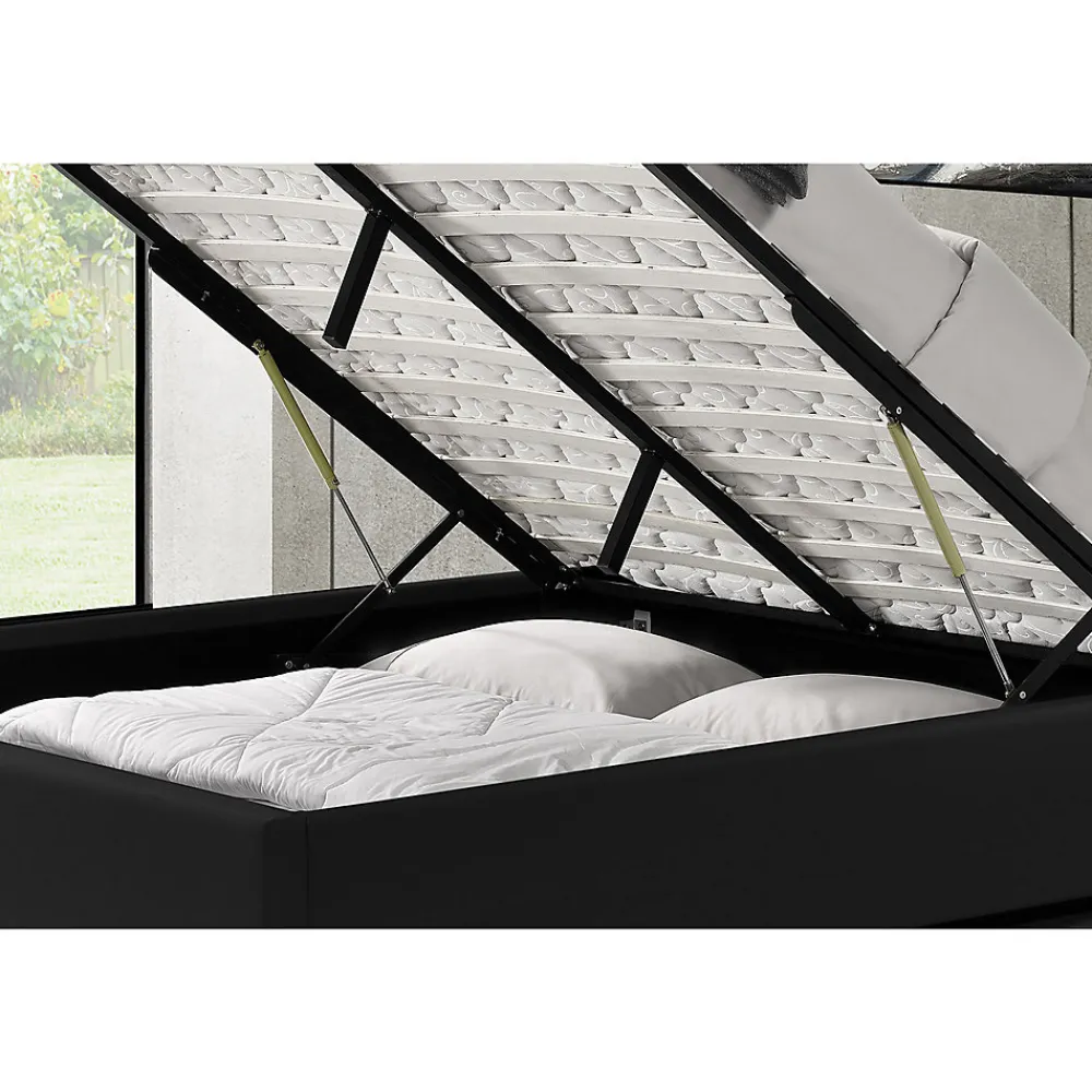 Lit coffre 140 x 190 cm noir - KENNINGTON>Concept Usine Outlet