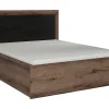 Lit coffre adulte 2 places 140x200 avec cadre sommier et rangement, coloris Chêne marron foncé/Chêne noir>Pegane Clearance