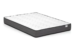 Vente-unique Lit coffre avec pont 140 x 190 cm - Coloris : Naturel et noir + Matelas - LUDARO* Lit Avec Rangement