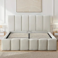Lit coffre beige Madeleine 180x200 cm><noscript><img width=