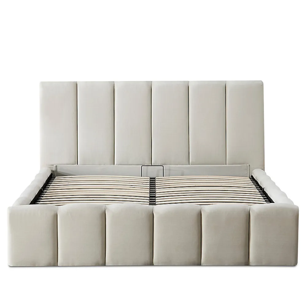 Lit coffre beige Madeleine 180x200 cm>Bellecour