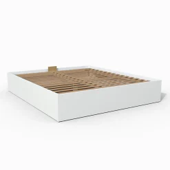 Lit coffre BILBAO 140x190 cm + sommier / blanc><noscript><img width=