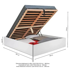 Weber Industries Lit coffre BILBAO 180x200 cm + sommier / blanc* Lit Coffre