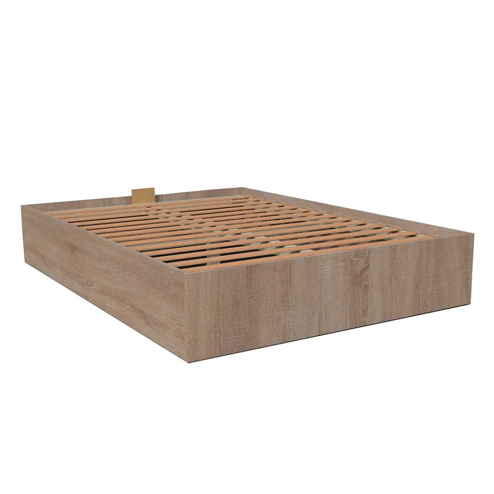Lit coffre BILBAO 160x200 cm + sommier / Décor chêne blanchi>Weber Industries Online