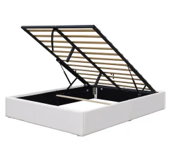 King Of Dreams Lit coffre blanc 120x190 cm - 12 lattes - montage rapide - confort optimal - usage quotidien -* Lit Coffre