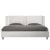 Lit coffre capitonné simili cuir blanc Annalisa 180x200>Ityhome Outlet