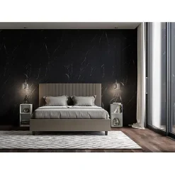Lit coffre capitonné 160x200 Goya cappuccino simili cuir>Ityhome Outlet