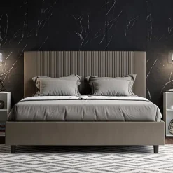 Lit coffre capitonné 160x200 Goya cappuccino simili cuir><noscript><img width=