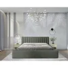 Lit coffre CERVIN Velours doux Sauge Nocturne 140x200 cm Sommier relevable Design élégant>Meublorama New