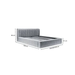 Lit coffre CERVIN Velours doux Sauge Nocturne 140x200 cm Sommier relevable Design élégant><noscript><img width=