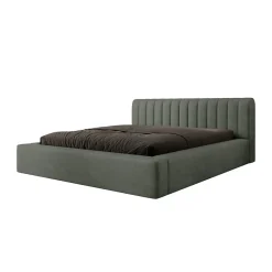 Lit coffre CERVIN Velours doux Sauge Nocturne 140x200 cm Sommier relevable Design élégant><noscript><img width=