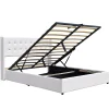 Nuits D'Or Lit coffre de rangement 140x200 cm - montage facile - 14 lattes - confort optimal - design moderne -* Lit Coffre