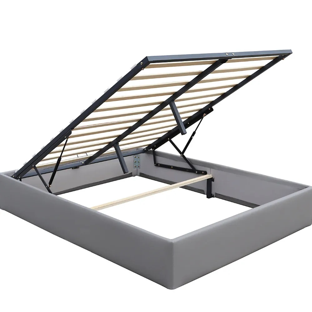 Lit coffre dehoussable 180x200 cm gris - montage rapide - entretien facile - confort optimal - - style moderne>Nuits D'Or New