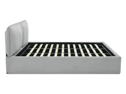 Vente-unique Lit coffre déhoussable 180 x 200 cm - Tissu - Gris clair + Matelas - TENESE* Ensemble Sommier Et Matelas
