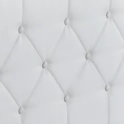 Lit coffre double AUSTIN avec tête de lit et sommier 140 x 190 cm PVC blanc><noscript><img width=