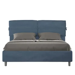 Lit coffre double capitonné 160x200 Nandy microfibre bleu>Ityhome Sale
