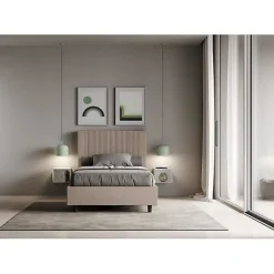 Lit coffre double capitonné 160x200 Nandy microfibre bleu><noscript><img width=