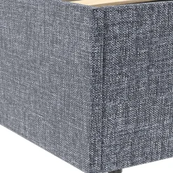 Lit coffre double NORFOLK avec tête de lit et sommier 140 x 190 cm tissu gris anthracite><noscript><img width=